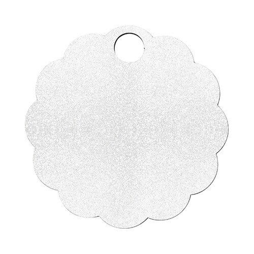Targhetta con nome in fibra di legno con glitter per tazza da 1200 ml per sublimazione - crisantemi