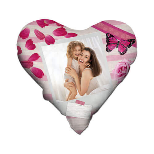 Federa a forma di cuore in raso bicolore per sublimazione - Rosa