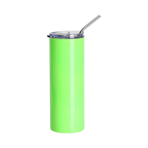 Tazza da 600 ml con cannuccia per sublimazione - verde neon