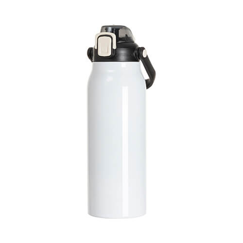 Bottiglia da viaggio da 1700 ml in acciaio inox con manico - bianco