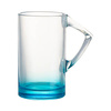 Mug in vetro da 400 ml con manico triangolare per sublimazione - fondo blu