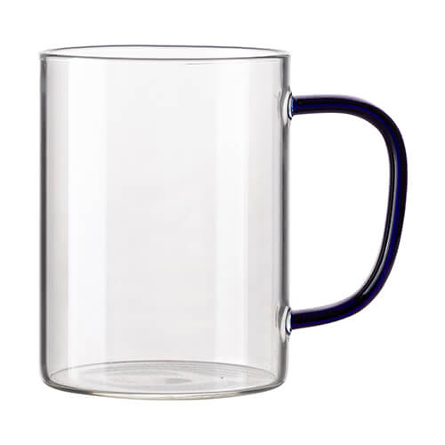 Vetro da 450 ml con manico blu navy per sublimazione