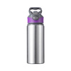 Borraccia in alluminio 650 ml argento con tappo a vite con inserto Viola per sublimazione