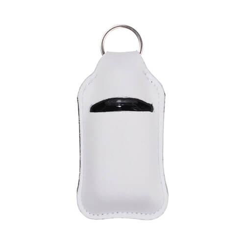 Portachiavi - supporto per una bottiglia da 60 ml con un liquido per disinfettare le mani per sublimazione