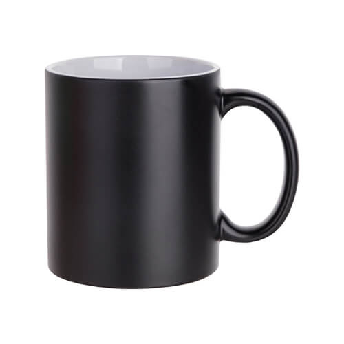 Tazza Full Color - nero opaco con interno bianco per trasferimento termico