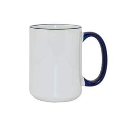 Tazza MAX 450 ml con il manico blu scuro Sublimazione Termostampa