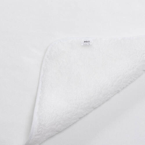 Coperta in microfibra e pile artico con cappuccio 150 x 130 cm per sublimazione - bianca