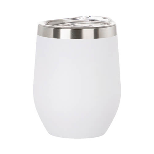 Tazza da vino in acciaio inossidabile da 360 ml per sublimazione - bianco opaco