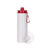 Bottiglia in alluminio 850 ml bianca con tappo trasparente e coperchio rosso per sublimazione