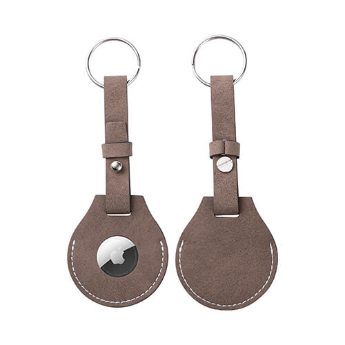 Portachiavi in pelle con cintura / custodia AirTag per sublimazione - grigio