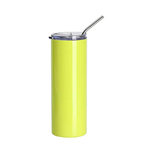 Tazza da 600 ml con cannuccia per sublimazione - giallo neon