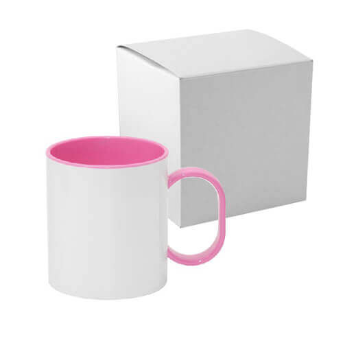 Tazza di plastica 330 ml FUNNY rosa con la scatola Sublimazione Termostampa