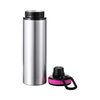 Borraccia in alluminio argento da 850 ml con tappo a vite con inserto rosa per sublimazione