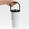Tazza da viaggio in acciaio inox 600 ml con coperchio e boccaglio per sublimazione - bianco