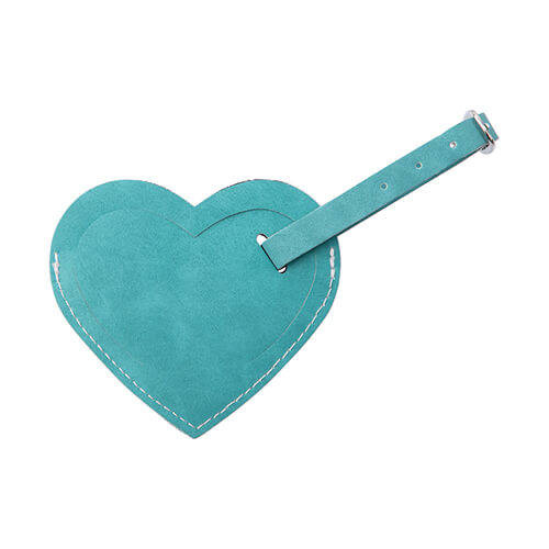 Etichetta bagaglio in pelle per sublimazione - cuore verde