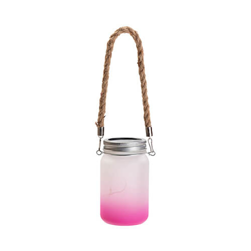 Lanterna da 450 ml con manico in corda - sfumatura Viola