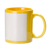 Tazza Giallo 330 ml con cornice bianca per sublimazione con una scatola di cartone