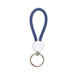 Portachiavi intrecciato cerchio per la sublimazione - blu