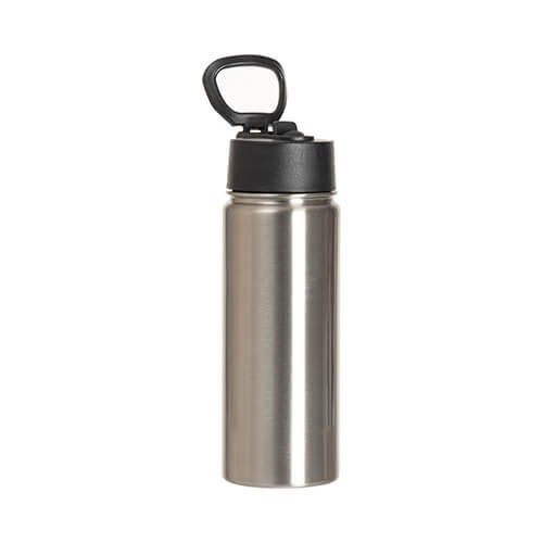 Borraccia - Borraccia da 800 ml con manico pieghevole per sublimazione - argento