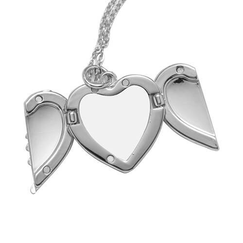 Collana Heart Angel Wings per sublimazione - argento