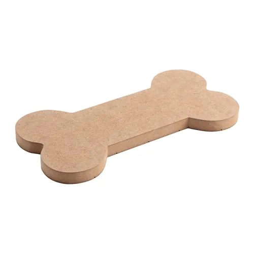 Portafoto in MDF a forma di osso, a righe, 25,4 x 12,7 cm