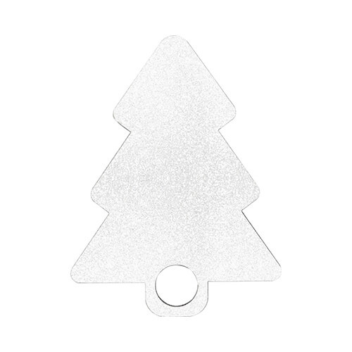 Targhetta con nome in fibra di legno con glitter per tazza da 1200 ml per sublimazione - Albero di Natale