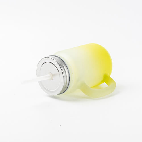 Tazza in vetro smerigliato Mason Jar per sublimazione - sfumatura verde lime