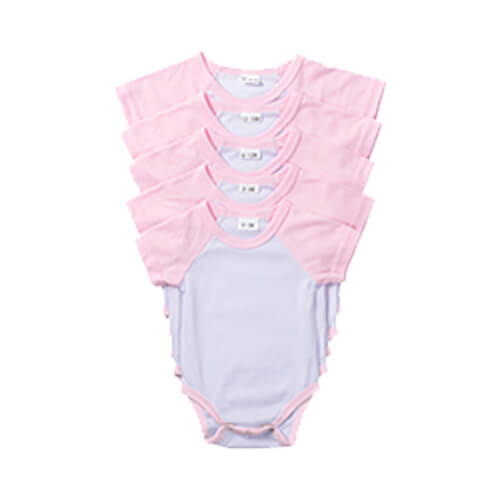 Body per bambini con maniche corte per la sublimazione - maniche rosa