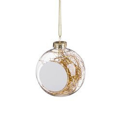 Pallina di albero di Natale per sublimazione con capelli d'oro d'angelo
