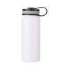 Thermos in acciaio inossidabile 550 ml con tappo avvitabile in bambù da sublimare - bianco