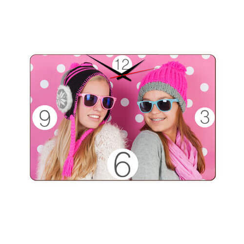 Orologio da parete orizzontale in MDF 40 x 28 cm a sublimazione a trasferimento termico