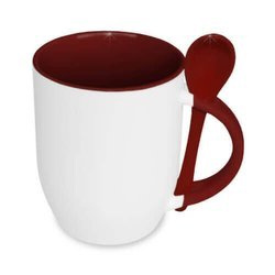 Tazza con cucchiaino marrone JS Coating Sublimazione Termostampa