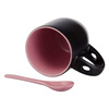 Tazza magico con cucchiaino Sublimazione Termostampa nero opaco con l’interno rosa