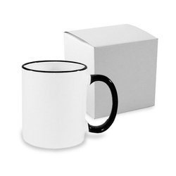 Tazza 330 ml con il manico nero con la scatola Sublimazione Termostampa