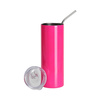 Tazza da 600 ml con cannuccia per sublimazione - rosa fluo