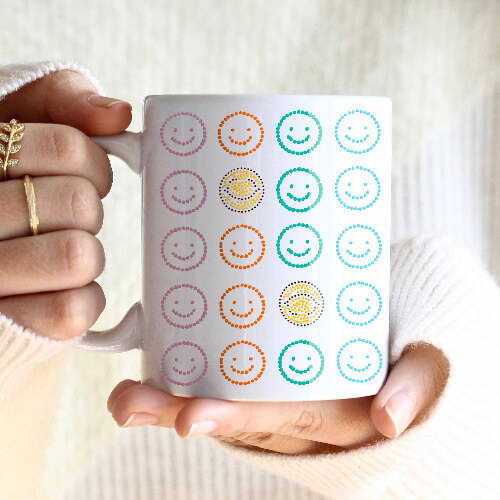 Foglio con zirconi per trasferimento termico - 20 sorrisi