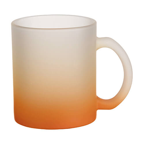Tazza in vetro smerigliato 330 ml per sublimazione - arancia sfumato