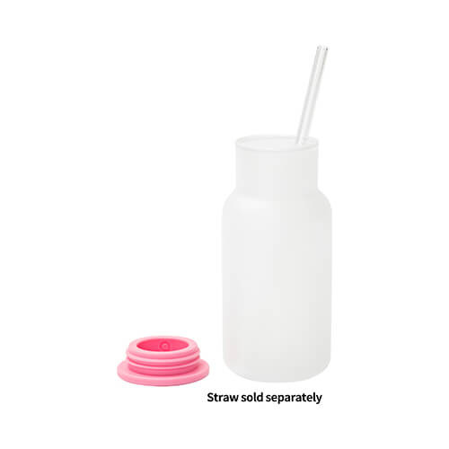 Mug - Flacone da 550 ml per sublimazione con coperchio rosa