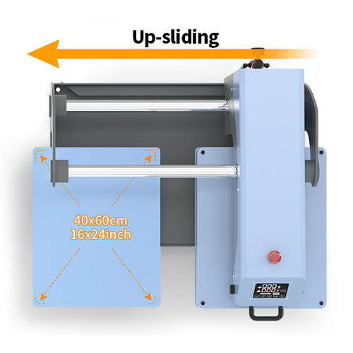 OtterPro Air 40 x 60 cm pressa piana pneumatica a due stazioni - blu