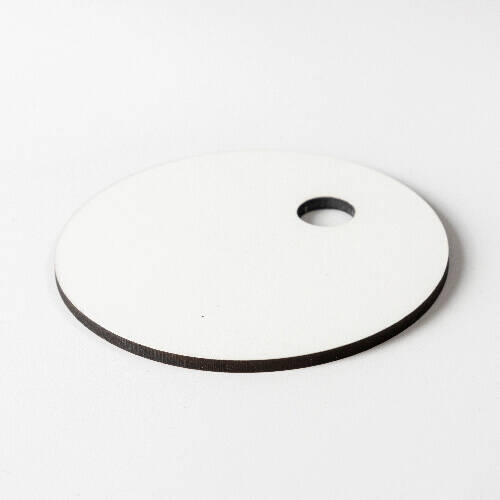 Targhetta con nome in fibra di legno per tazza 780 / 900 / 1050 / 1260 ml per sublimazione - cerchio