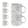 Set di 6 tazze da 350 ml per sublimazione - marmo Grigio
