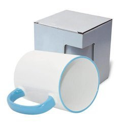 Tazza MAX 450 ml con il manico celeste con la scatola Sublimazione Termostampa