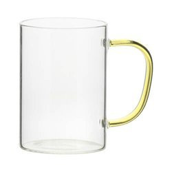 Bicchiere da 360 ml con manico giallo per sublimazione