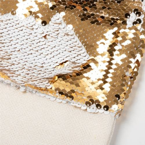 Calzino natalizio con paillettes dorate per sublimazione