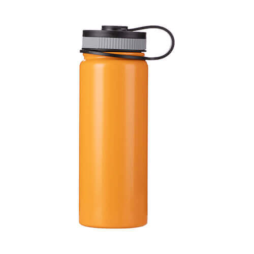 Thermos in acciaio inossidabile 550 ml con tappo avvitabile in bambù da sublimare - arancione