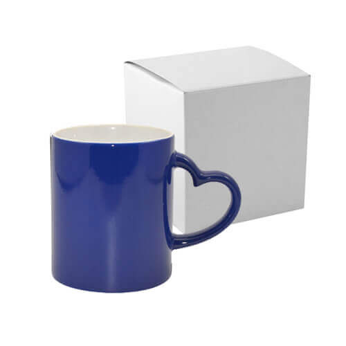Tazza Magico – blu con manico cuore con la scatola sublimazione Termostampa