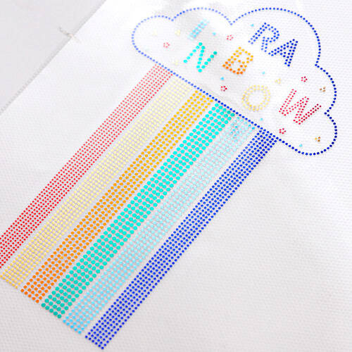 Foglio con zirconi per trasferimento termico - arcobaleno medio