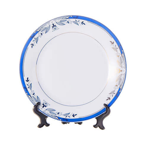 Piatto 20,5 cm con motivo ornamentale blu per la sublimazione