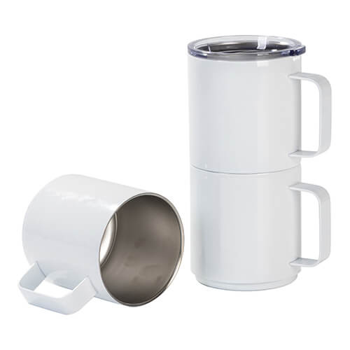 Tazza in acciaio inossidabile da 550 ml per sublimazione - bianca