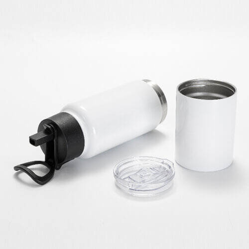 Bottiglia / tazza in acciaio inox 500 ml 2 in 1 per sublimazione - bianco